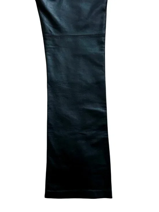Vintage REFLECTIONS Black Leather Boot Cut Pants Women's Sz 8 - Picture 4 of 7